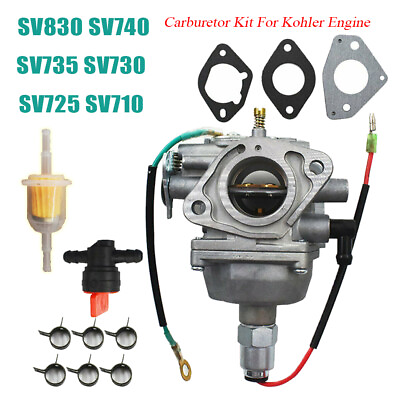#ad Carburetor Kit for Kohler Engine SV740 SV735 SV730 SV725 SV710 w Clampsamp;Gaskets $28.49