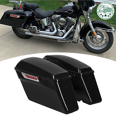#ad Gloss Black Hard Saddle Bags Saddlebags For Harley Road King Glide FLHTCH 93 13 $152.00