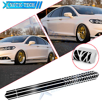 #ad Car Accessories Side Fender Skirt Glossy Black Racing Decal Sticker For Ford $16.81