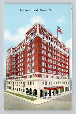 #ad Postcard Fort Meigs Hotel Toledo Ohio Vintage Linen J6 $4.49