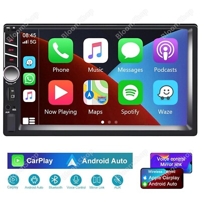 #ad Car Stereo Radio CarPlay Android Apple Wireless Auto Touch Screen 7quot; Double 2DIN $19.85