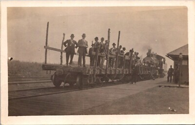 #ad #ad RPPC Postcard Men in Business Suits Stand on Open Train Car at Station 12554 $39.95