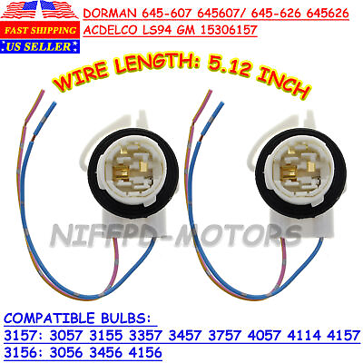 #ad 2pcs New GM Light Socket 2 Wire Harness for 4157 3157 Bulbs Replacement LS94 $7.89