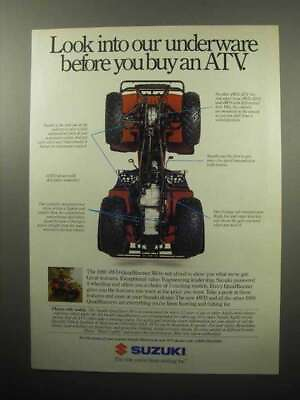 #ad 1989 Suzuki 4WD QuadRunner Ad Our Underware $19.99