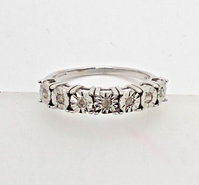 #ad 9ct White Gold Diamond Ring 0.15ct Diamond Ring Size O 1 2 GBP 220.00