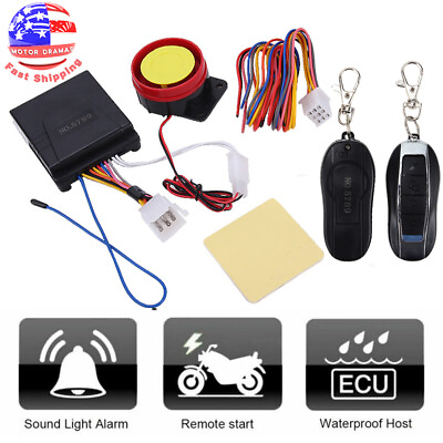 #ad New Motorcycle Scooter ATV Security Alarm System Anti theft Remote Control Start $11.95