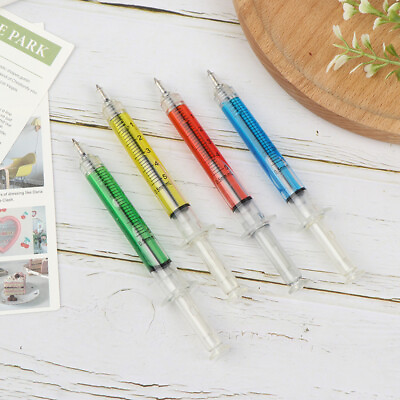 #ad 1pcs Injection Type Ball Point Pen Liquid Pen School Supplies Nurse Syringe P Pe $1.19