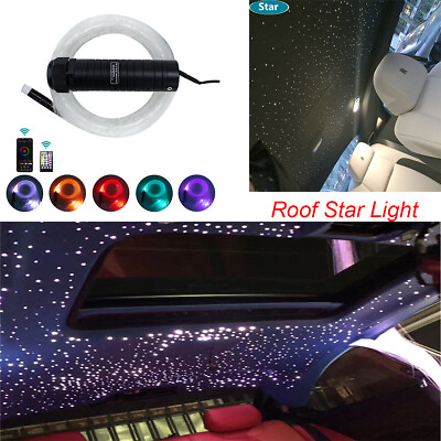 #ad 6W Car Roof RGB LED Starry Sky Light Fiber Optic Light APP Bluetooth Control $86.12