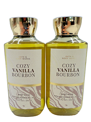#ad Bath amp; Body Works LOT 2 Cozy Vanilla Bourbon Body Wash Pro Vitamin Shower 10 oz $19.94
