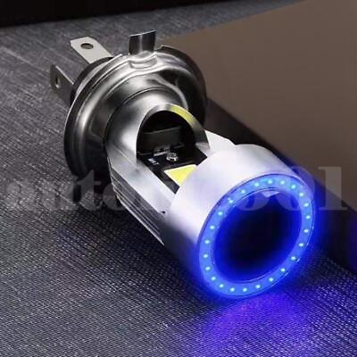 #ad H4 HB2 9003 2600LM Motorcycle LED Headlight Kit Hi Lo Bulb With Blue Halo Rings $14.95