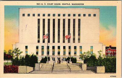 #ad Seattle WA Washington US Court House Exterior Vintage Postcard $7.99