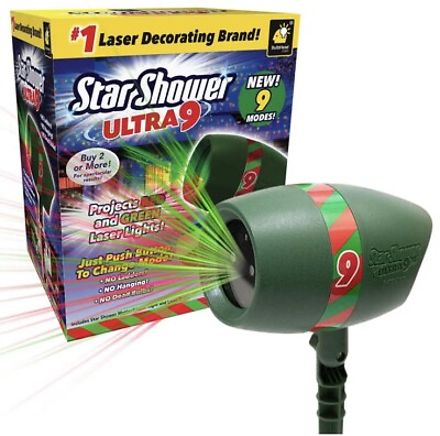 #ad Star Shower Ultra 9 Outdoor Holiday Laser Light Show AS SEEN ON TV New 9 Modes $24.98