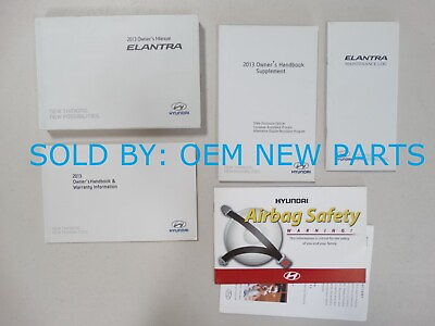 #ad 2013 Hyundai Elantra Owners Owner Manual Set with Case NEW Genuine Sedan $19.99