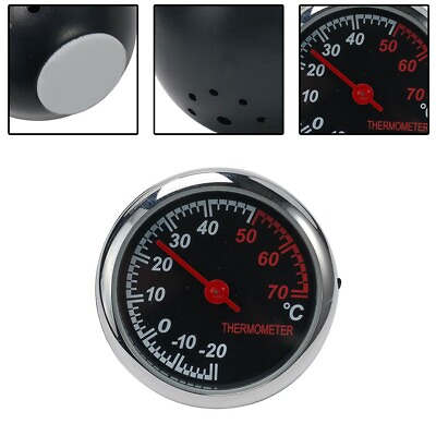 #ad Compact and Functional Mini Car For Dashboard Thermometer Clock Ornament $8.05