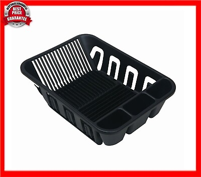 #ad 2 Piece Plastic Kitchen Sink Set Dish Rack with Slide out Drip Tray Black $9.08