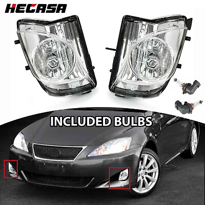 #ad HECASA For 2006 2010 Lexus IS250 IS350 Bumper Fog Lights Lamp w Bulbs LeftRight $26.90