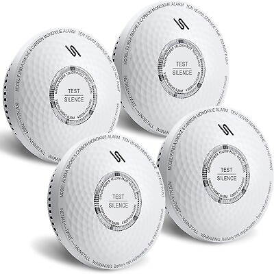 #ad Ecoey 10 Year Smoke amp; Carbon Monoxide Detector Smart 2 in 1 Voice Alarm 4PACKS $110.19