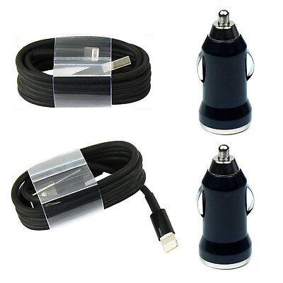 2x Charging Sync Kits Cords USB Car Charger for iPhone 13 12 11 X 8 7 6 $6.25