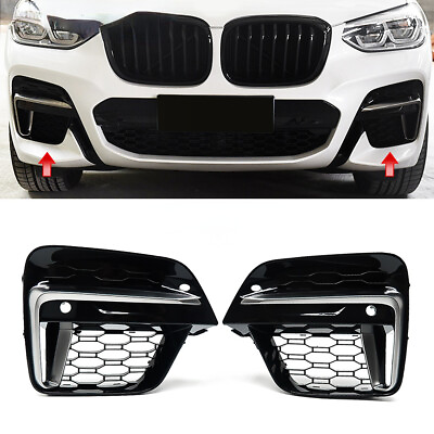 #ad 2PCS ABS Front Fog Light Grille Frame Cover For BMW X3 G01 X4 G02 G08 2018 2020 $173.00
