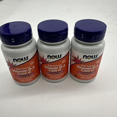 #ad #ad 3 pack Now Foods High Potency Vitamin D 3 5000 IU 240 Softgels $29.99