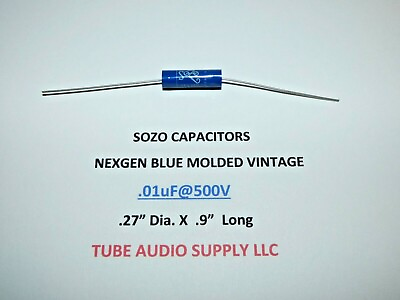 #ad SoZo NextGen Blue Molded Capacitor Vintage tone .01 µF @ 500V sold each $4.95
