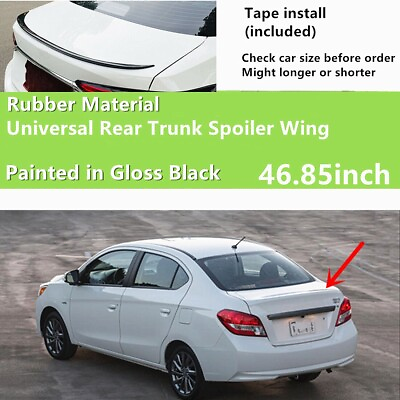 #ad 46.85in For Mitsubishi Mirage G4 17 24 Universal Tail Spoiler Wing Rubber Matte $31.32