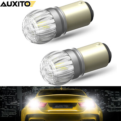#ad AUXITO 2x 1157 LED Tail Brake Stop Backup Reverse Turn Signal Light Bulbs White $13.99