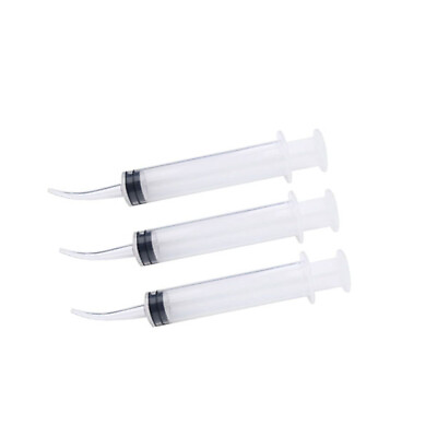 #ad 10 pcs Dental Disposable Curved Tip Utility Irrigation Syringes 12ml $8.99