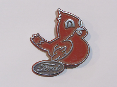 #ad Vintage Cardinal Ford St. Louis Missouri Metal Dealer Badge Emblem Tag MO Rare $79.95