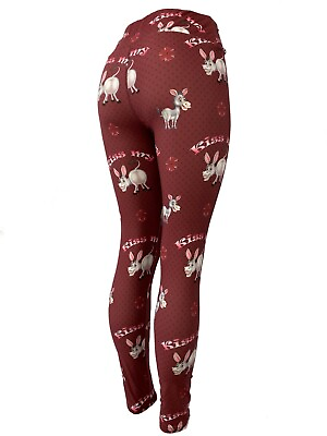 #ad Kiss My Ass Funny Donkey Rusty Red Background Leggings Multiple Sizes So Soft $19.97