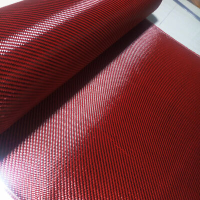 #ad Carbon Fiber amp; Red Aramid Carbon Fabric mixed Twill Cloth 20quot; 50cm wide 200gsm $20.99
