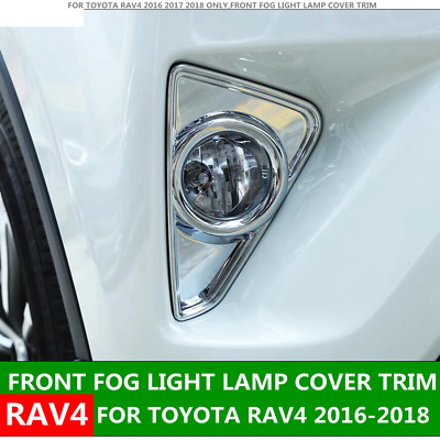 #ad ABS Front Fog Light Lamp Cover Trim New Accessories For Toyota RAV4 2016 2018 $25.00