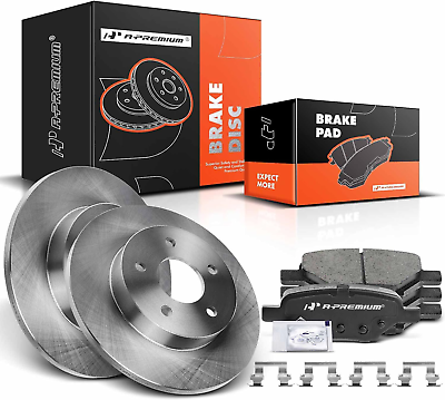 #ad 10.63 Inch 270Mm Rear Solid Disc Brake Rotors Ceramic Pads Kit Com $115.82